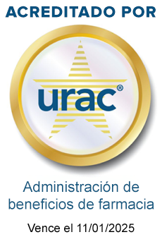 Sello de acreditación de farmacia con servicio de entrega por correo de URAC