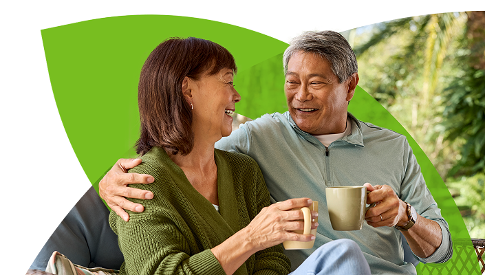 Couple enjoying a cup of coffee​​ 